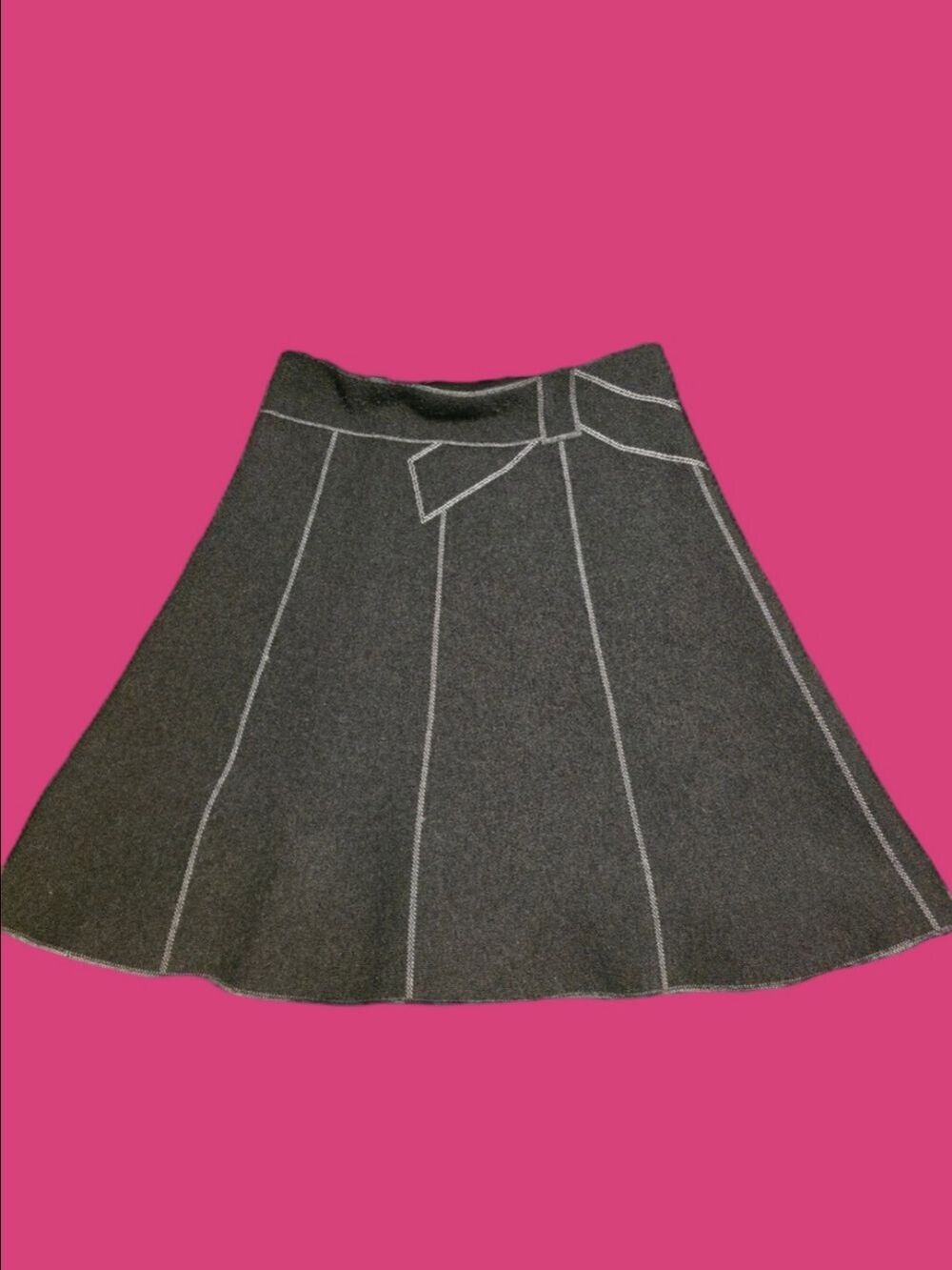 4/$67 Deal! Lili Sidonio Molly Bracke Chic A-Line Skirt in Charcoal Gray